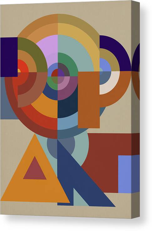 Tencc Canvas Print featuring the painting Pop Art Bauhaus - Abstract Graphic Composition by BFA Prints