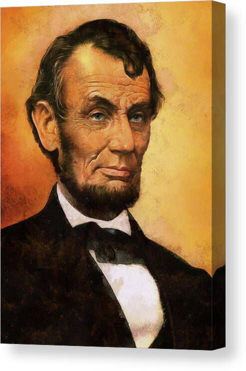 Portrait Canvas Print featuring the digital art Portrait of Abraham Lincoln by Charmaine Zoe