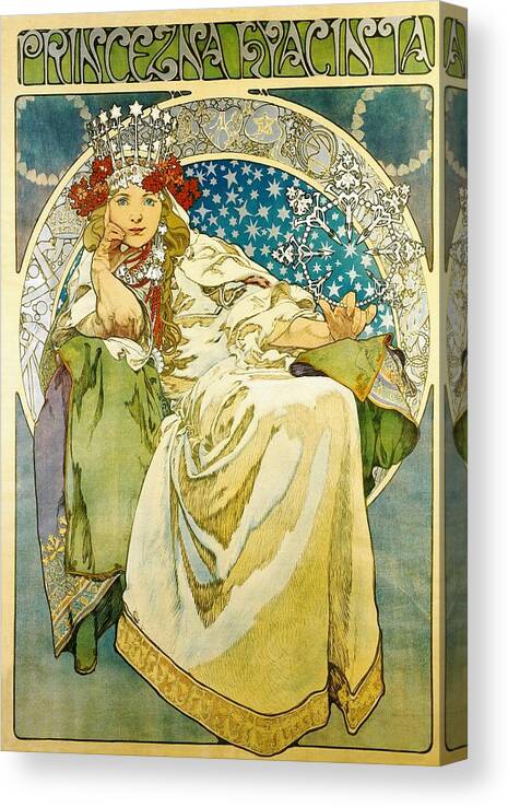 Alphonse Mucha Canvas Print featuring the painting Princess Hyacinth by Alphonse Mucha