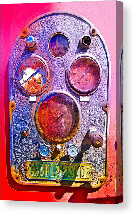  Canvas Print featuring the photograph Psychedelic Gauges by Julie Niemela