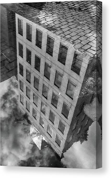 Soho Building Canvas Print featuring the photograph Puddle View by Cate Franklyn
