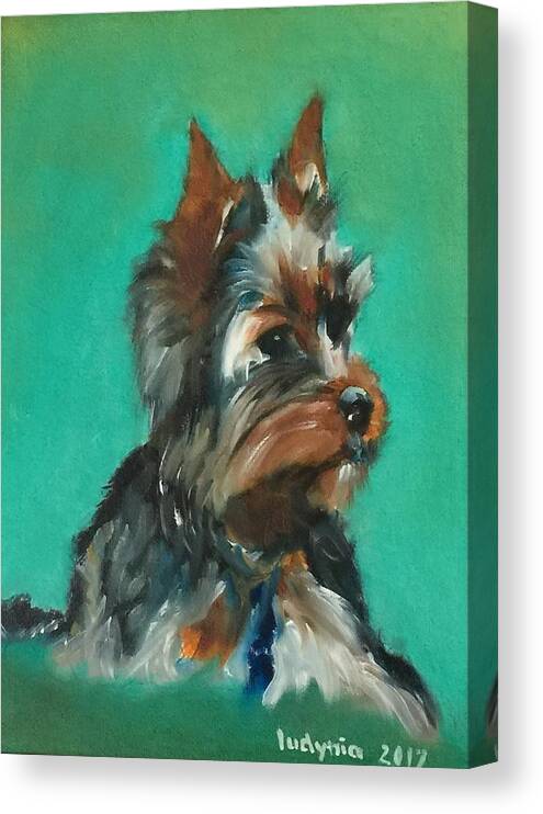 Puppy Canvas Print featuring the painting Puppy B by Ryszard Ludynia