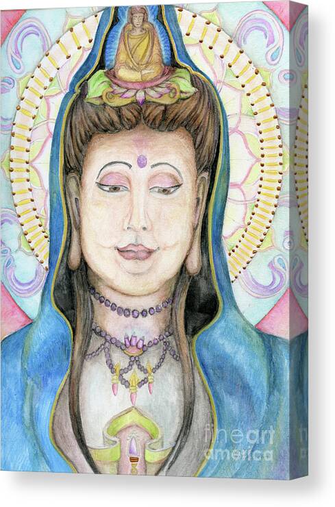 Quanyin Canvas Print featuring the painting Quan Yin by Jo Thomas Blaine