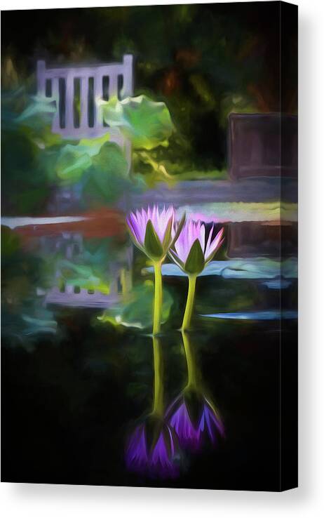 Garden Canvas Print featuring the photograph Quiet Garden Water Lily by Georgette Grossman