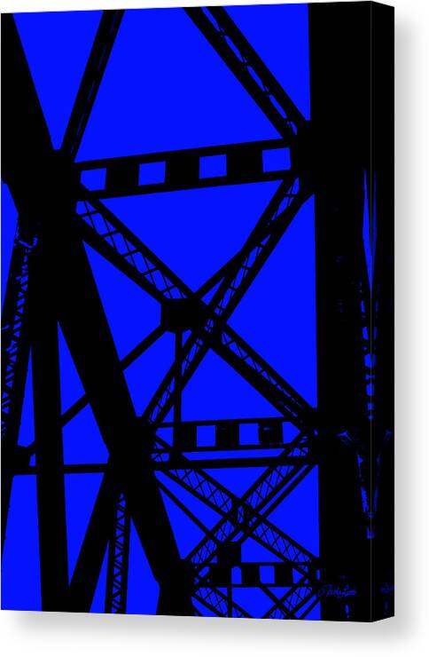  Canvas Print featuring the photograph Railroad Bridge Beams by Nathan Little