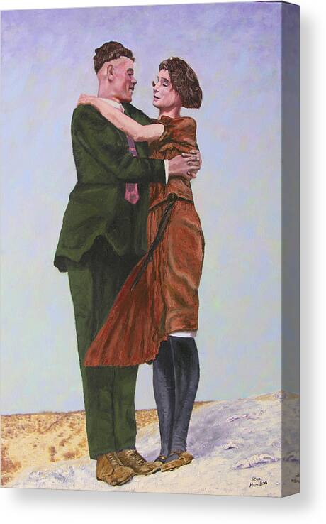 Double Portrait Canvas Print featuring the painting Ray and Isabel by Stan Hamilton