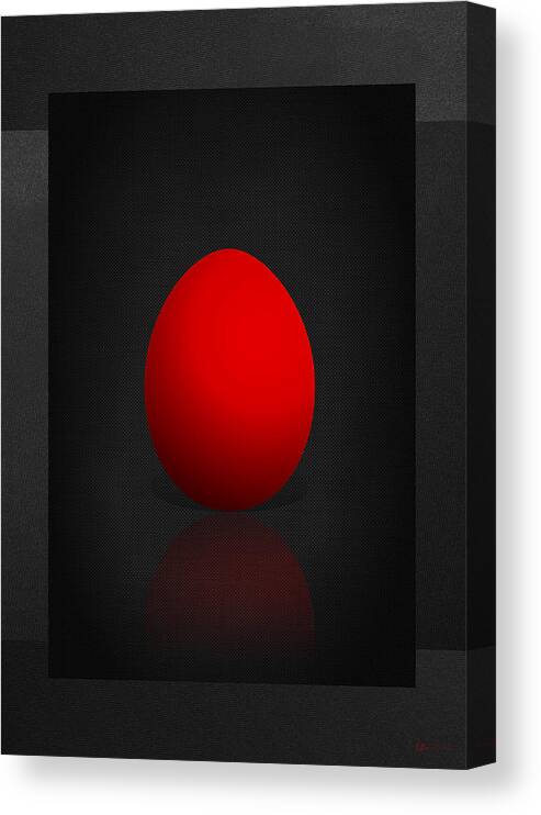 'abstracts Plus' Collection By Serge Averbukh Canvas Print featuring the digital art Red Egg on Black Canvas by Serge Averbukh