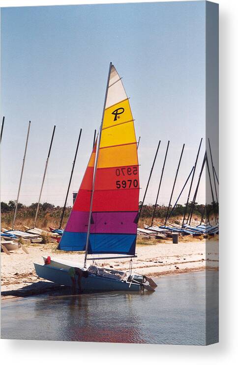 Sailboat Canvas Print featuring the photograph Rehobeth Sailing by Emery Graham