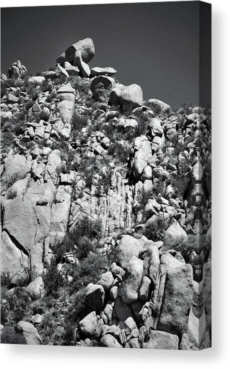 Landscape Canvas Print featuring the photograph Rock Face Sandia Mountain by Ron Cline