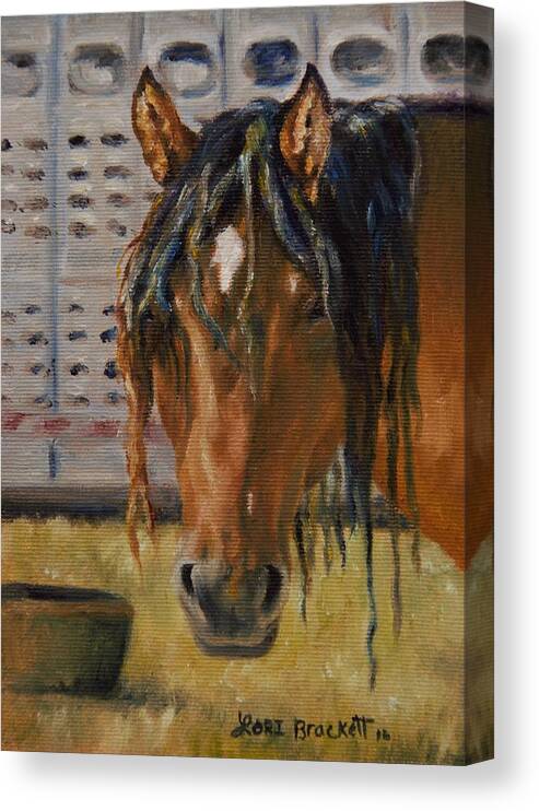 Horse Canvas Print featuring the painting Rodeo Horse by Lori Brackett