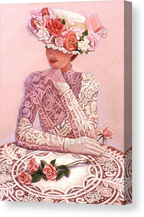 Woman Canvas Print featuring the painting Romantic Lady by Sue Halstenberg
