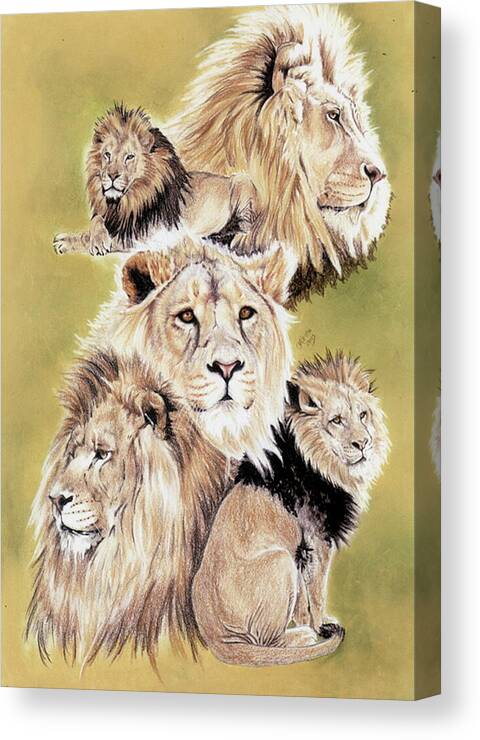 Lion Canvas Print featuring the mixed media Royalty by Barbara Keith