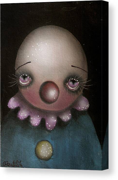Abril Andrade Griffith Canvas Print featuring the painting Sad Clown by Abril Andrade