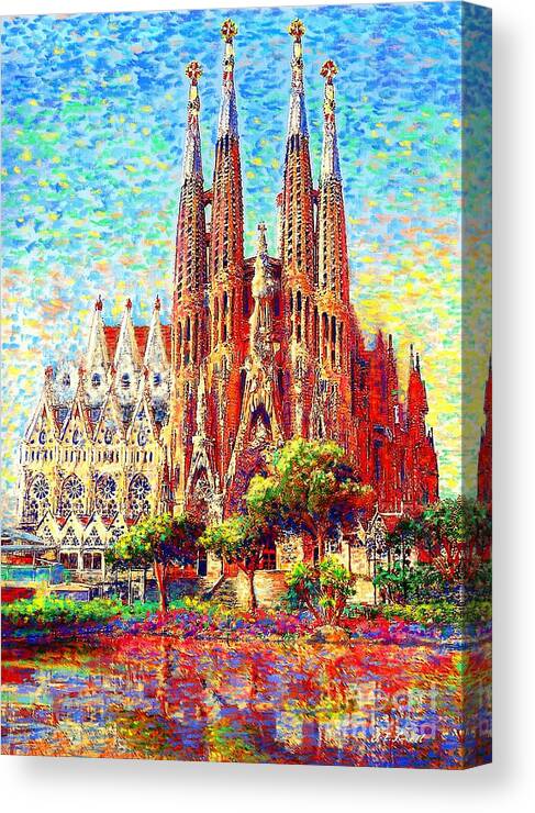 Spain Canvas Print featuring the painting Sagrada Familia by Jane Small
