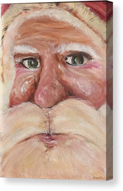 Portrait Canvas Print featuring the painting Santa Claus by Chuck Gebhardt