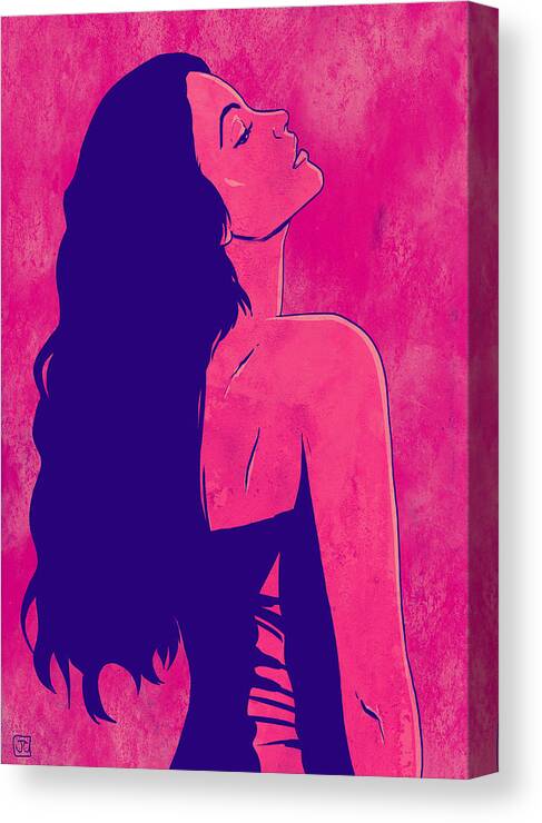Brunette Canvas Print featuring the drawing Scarlet by Giuseppe Cristiano
