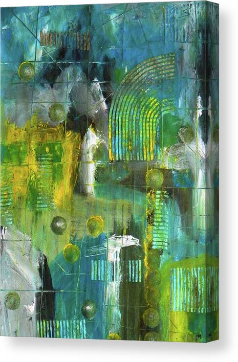 Abstract Art Canvas Print featuring the painting Seacliff by Everette McMahan jr