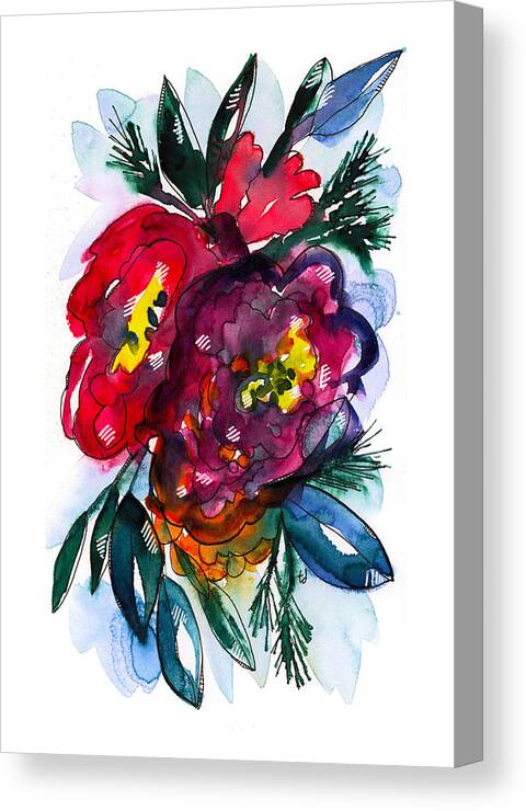 Flowers Canvas Print featuring the painting Senioritas by Tonya Doughty