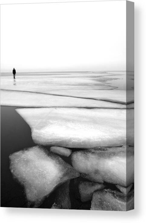Ice Canvas Print featuring the photograph Shattering by Espen Mikkelborg