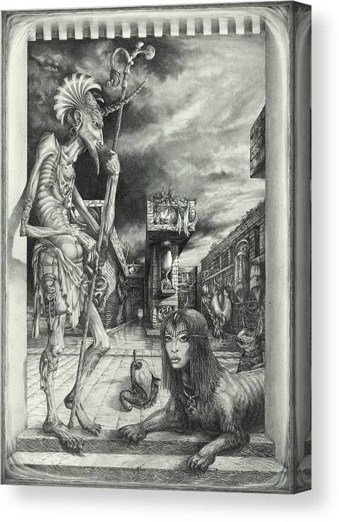 Otto Rapp Canvas Print featuring the drawing Shepherd of the Sphinx by Otto Rapp