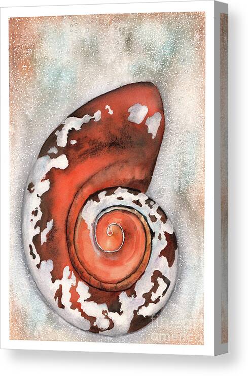 Seashell Canvas Print featuring the painting Shining Shell by Hilda Wagner
