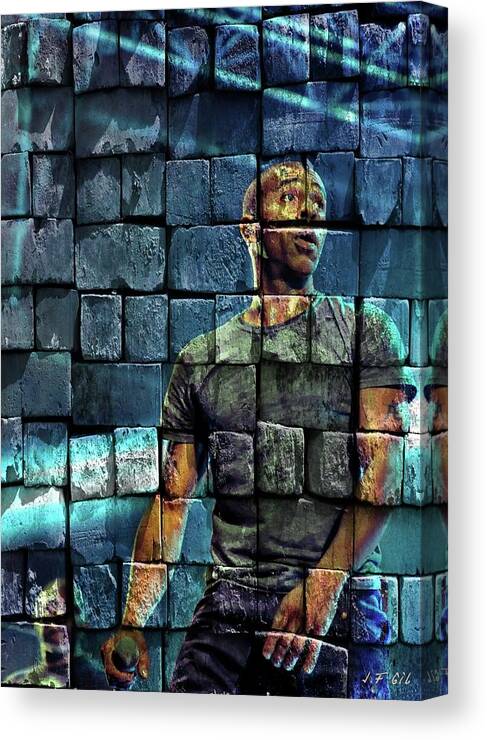 Rap Canvas Print featuring the photograph Shurik'n , IAM by Jean Francois Gil