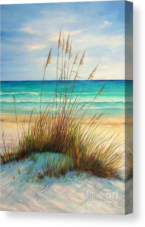 Siesta Key Beach Canvas Print featuring the painting Siesta Key Beach Dunes by Gabriela Valencia