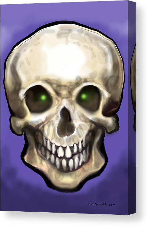 Skull Canvas Print featuring the painting Skull by Kevin Middleton