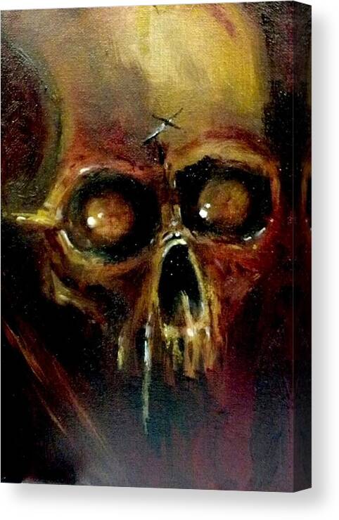 John Wayne Gacy Canvas Print featuring the painting Skull by Ryan Almighty