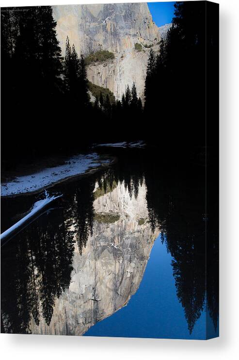 Yosemite Canvas Print featuring the photograph Snow Sneaks In by Lora Lee Chapman