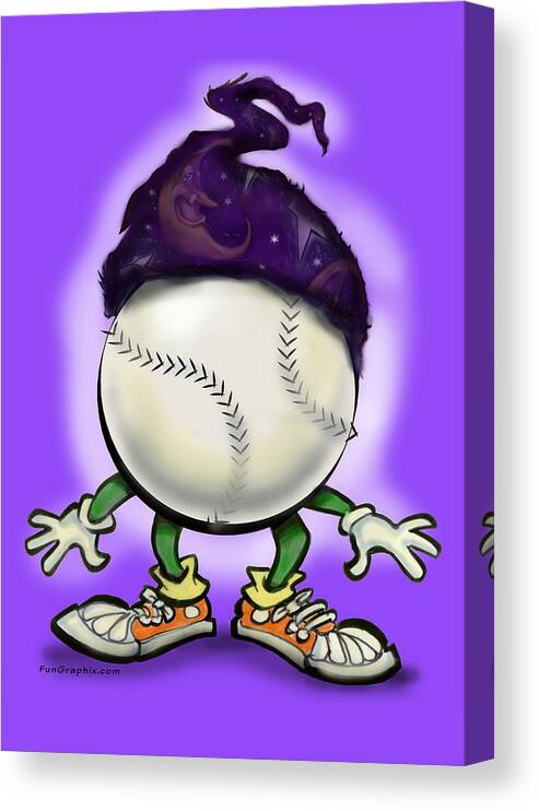 Softball Canvas Print featuring the digital art Softball Wizard by Kevin Middleton