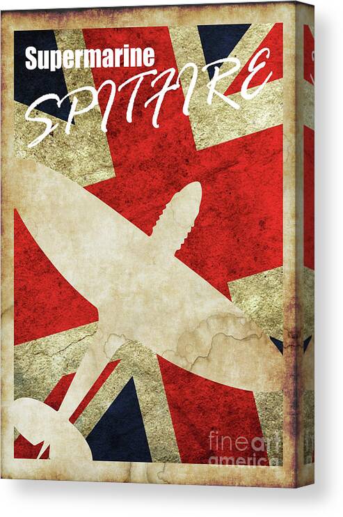 Supermarine Canvas Print featuring the digital art Spitfire Vintage Poster by Airpower Art