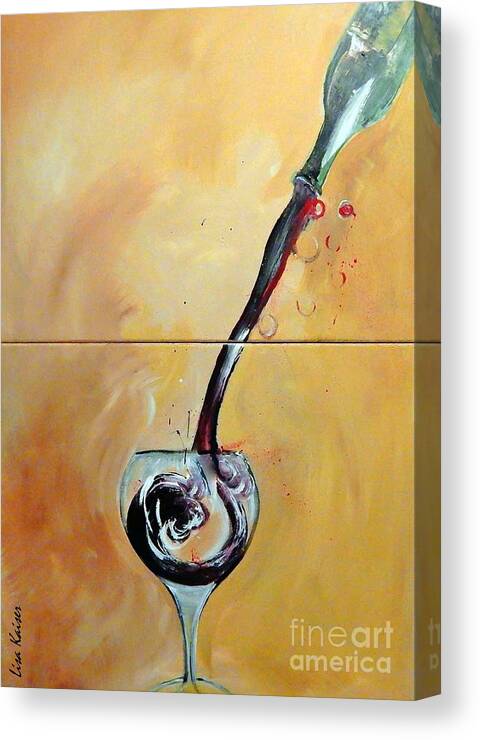 Wine Canvas Print featuring the painting Splashing by Lisa Kaiser