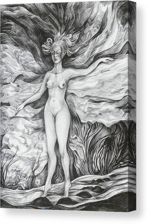 Fantasy Canvas Print featuring the drawing Spring II by Anna Duyunova
