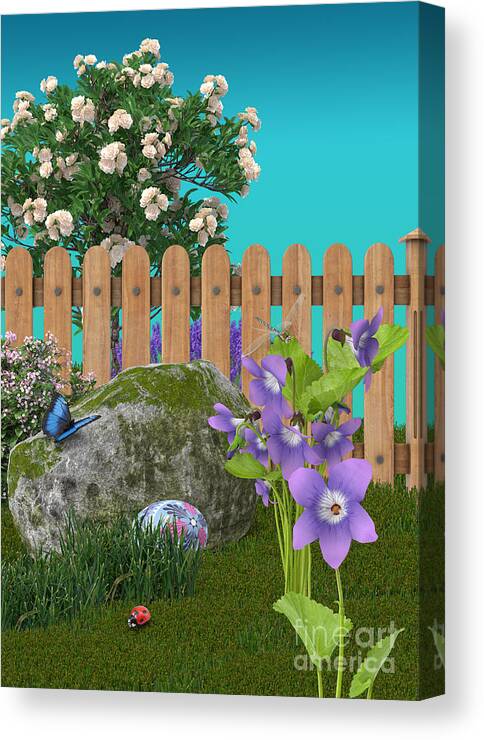 Spring Canvas Print featuring the digital art Spring Scene by Mary Machare