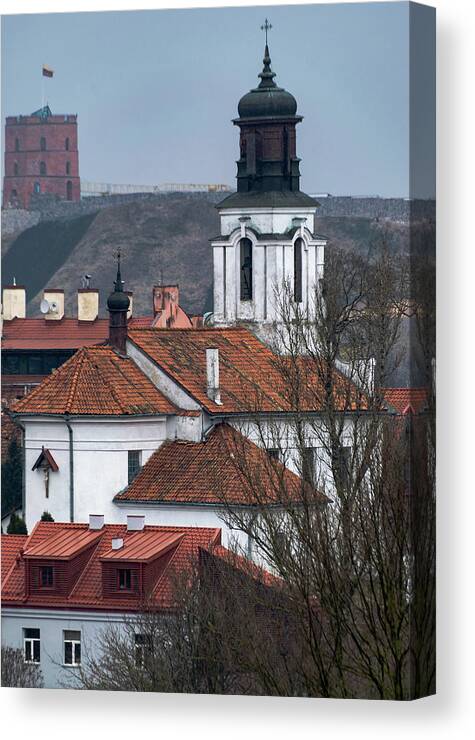 Europe Canvas Print featuring the photograph St Bartholomew and Vilnius Castle by Steven Richman