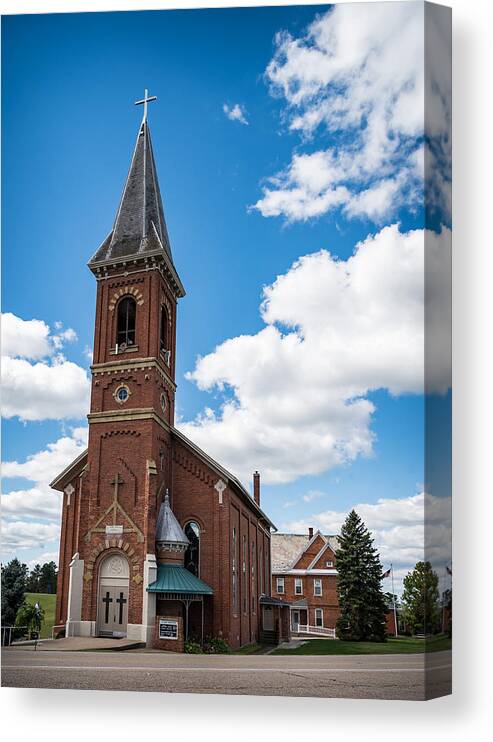 Church Canvas Print featuring the photograph St. John The Baptist Catholic Church by Holden The Moment