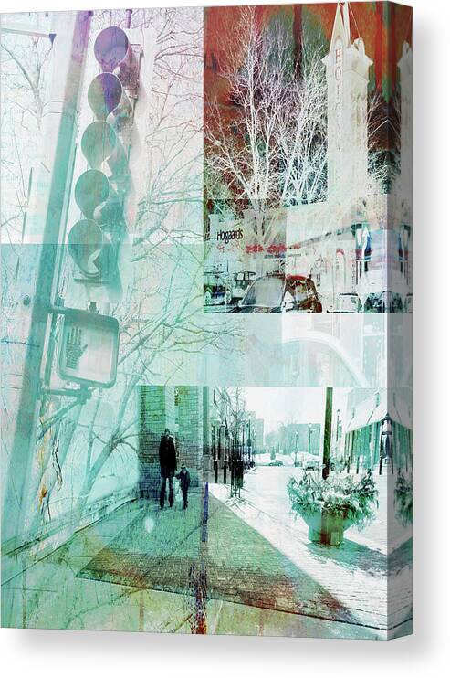 Collages Canvas Print featuring the photograph St. Louis Park Collaged by Susan Stone