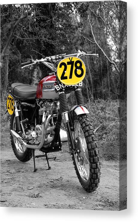 Isdt 1964 Canvas Print featuring the photograph Steve McQueen ISDT Triumph by Mark Rogan