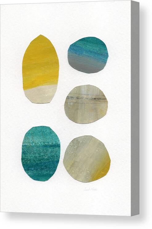 Abstract Art Canvas Print featuring the mixed media Stones- abstract art by Linda Woods