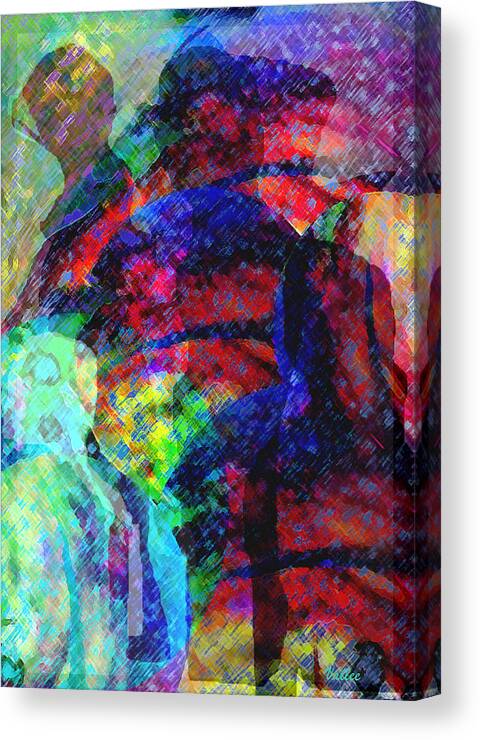 Abstract Canvas Print featuring the digital art Strangers Among Us by Vallee Johnson