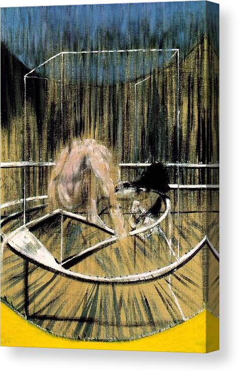 Francis Bacon Canvas Print featuring the painting Study for Crouching Nude by Francis Bacon