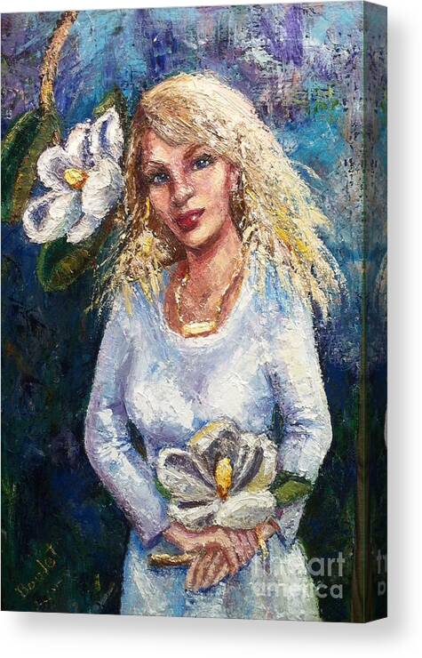 Girl Canvas Print featuring the painting Sugar Magnolia by Beverly Boulet