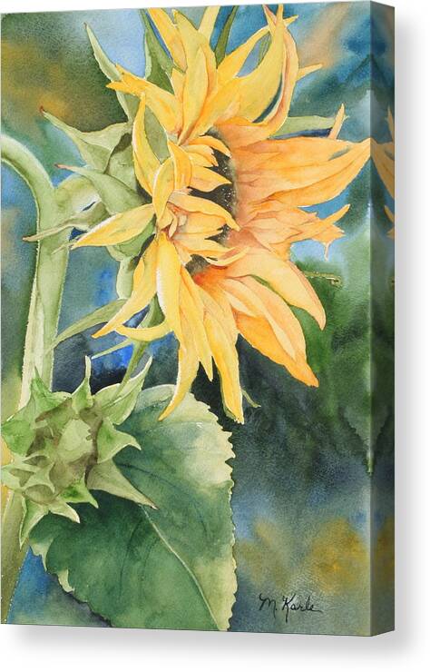 Flower Canvas Print featuring the painting Summer Sunflower by Marsha Karle