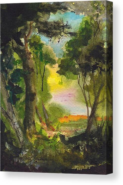 Trees Canvas Print featuring the painting Sunglow by Frank SantAgata