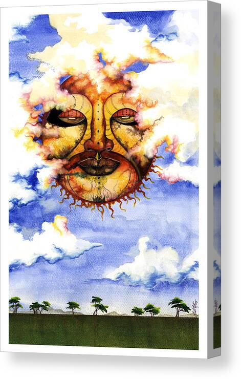 Sunny Day Canvas Print featuring the mixed media Sunny Day by Anthony Burks Sr