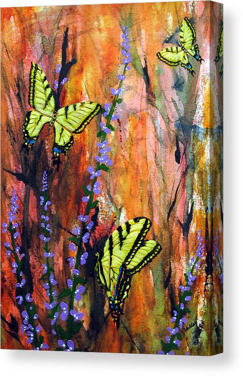 Butterflies Canvas Print featuring the painting Swallowtail Butterflies by Vallee Johnson