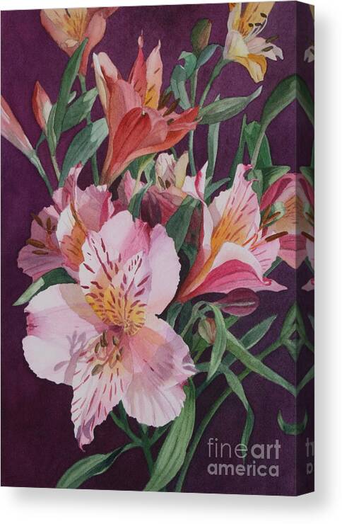 Flowers Canvas Print featuring the painting Symphony 1 by Jan Lawnikanis