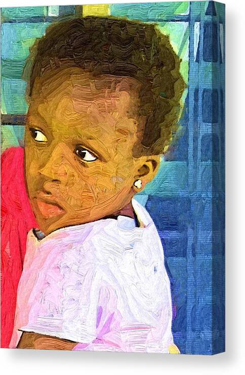 Ghana Girl Orphan Canvas Print featuring the painting Take Me Home by Deborah Selib-Haig