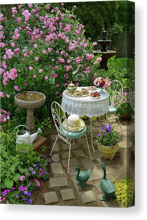 Jigsaw Puzzle Canvas Print featuring the photograph Tea for Two by Carole Gordon